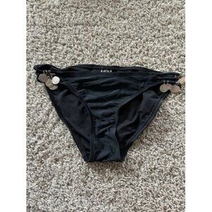 99 degree womens Swim Botton Coin Pendant on the Side Black Size Small Solid